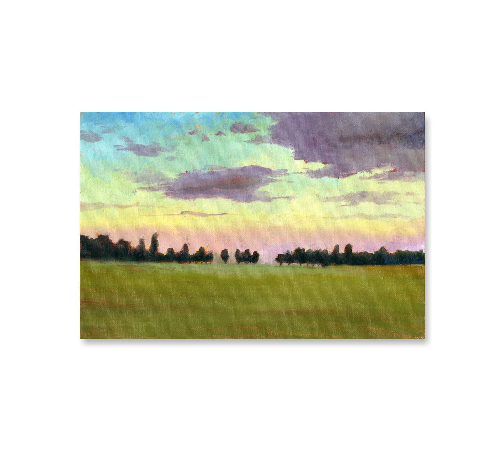 Abendlandschaft vom Zug aus . Öl 2026 Michael Römer